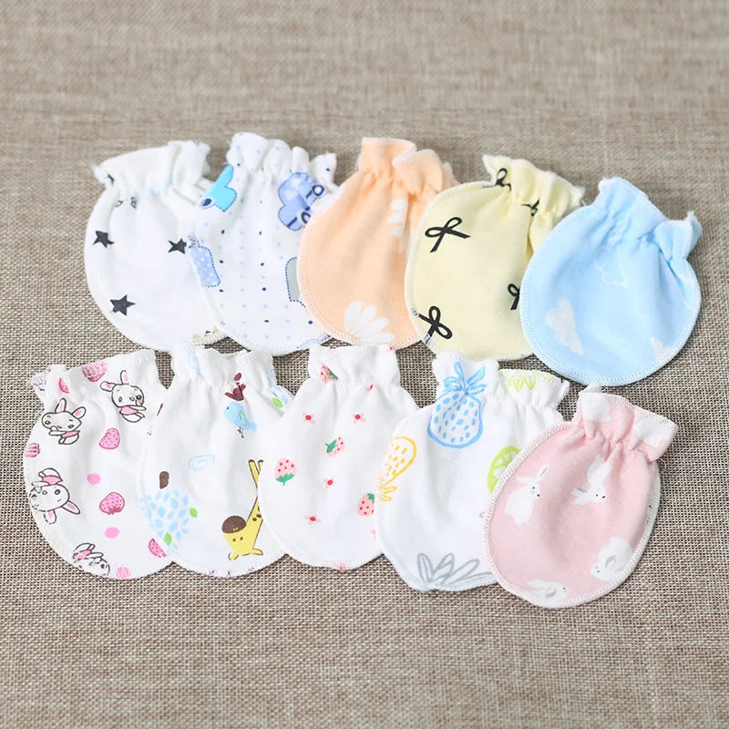 Baby Scratch Resistant Face Gloves 0-6Month Newborn Hand Protector Thin Breathable Pure Cotton Mittens Infant Protective Gloves - Daisan Mart