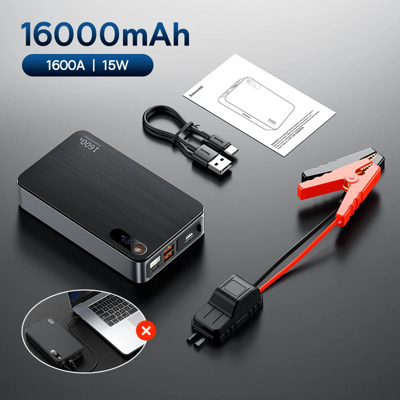 Baseus Sạc Khởi Động 1600A 16000mAh 65W Cho Ô Tô - Daisan Mart