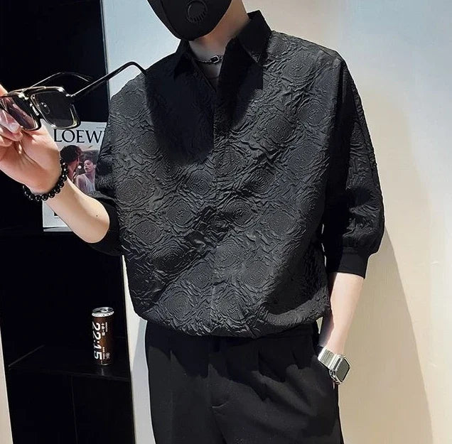 Latest Classy 2025 Men's White Half-Sleeve Shirt