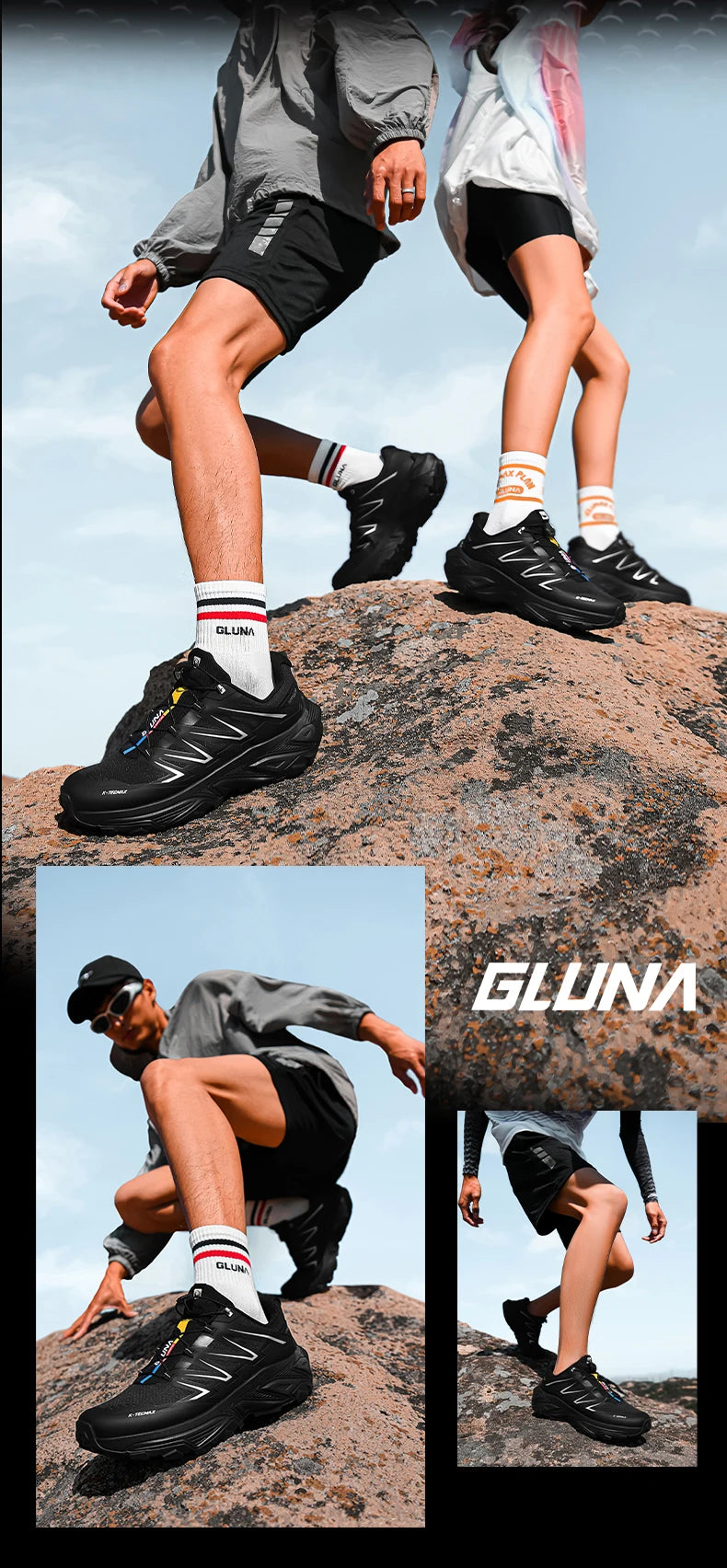 GLUNA Men's and Women's Ultra-Light Waterproof Sports Shoes 2024