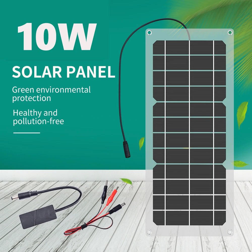 WUZECK 10W Solar Panel For Lights &amp; Cameras