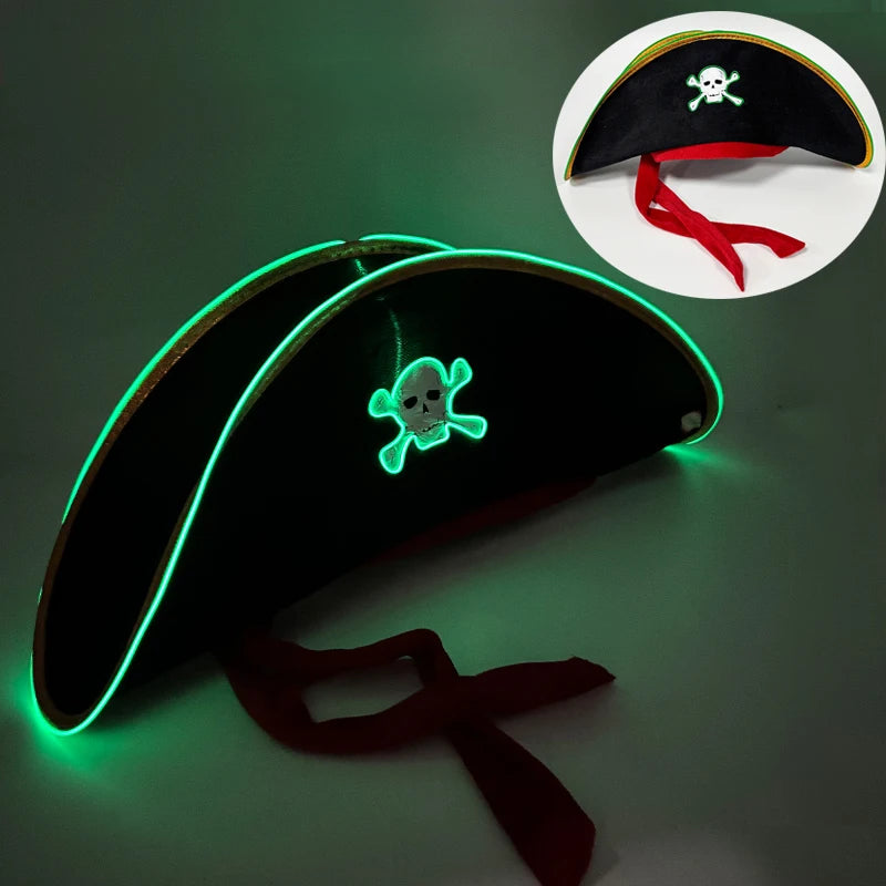 Adult Halloween LED Light Up Pirate Hat