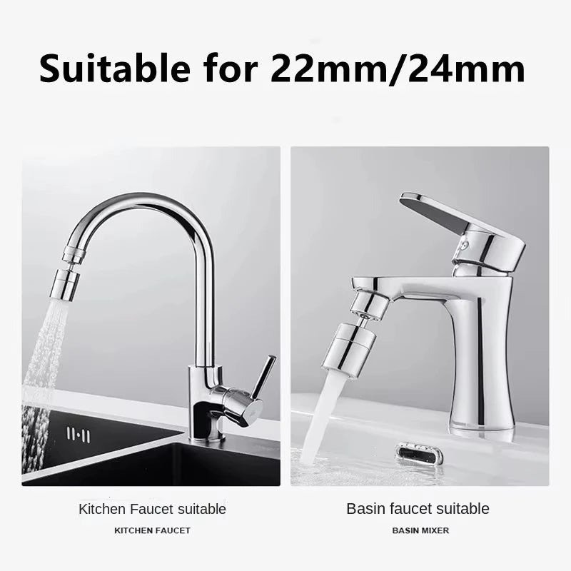 720 Degree Universal Faucet Washbasin Faucet Extension Adapter Aerator Splash Proof Rotating Water Saving ABS Plastic Faucet - Daisan Mart