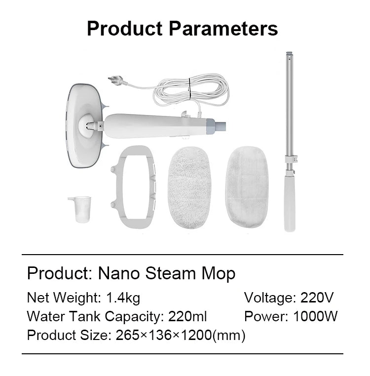 Negative ion antibacterial deodorizing steam mop