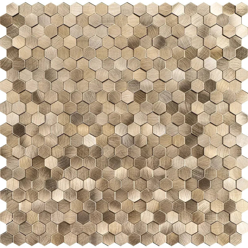 Mosaic Decorative Wall Stickers Aluminum-plastic Panel Self-Adhesive Moisture-proof Fireproof Bathroom Hexagon Tile Decoration