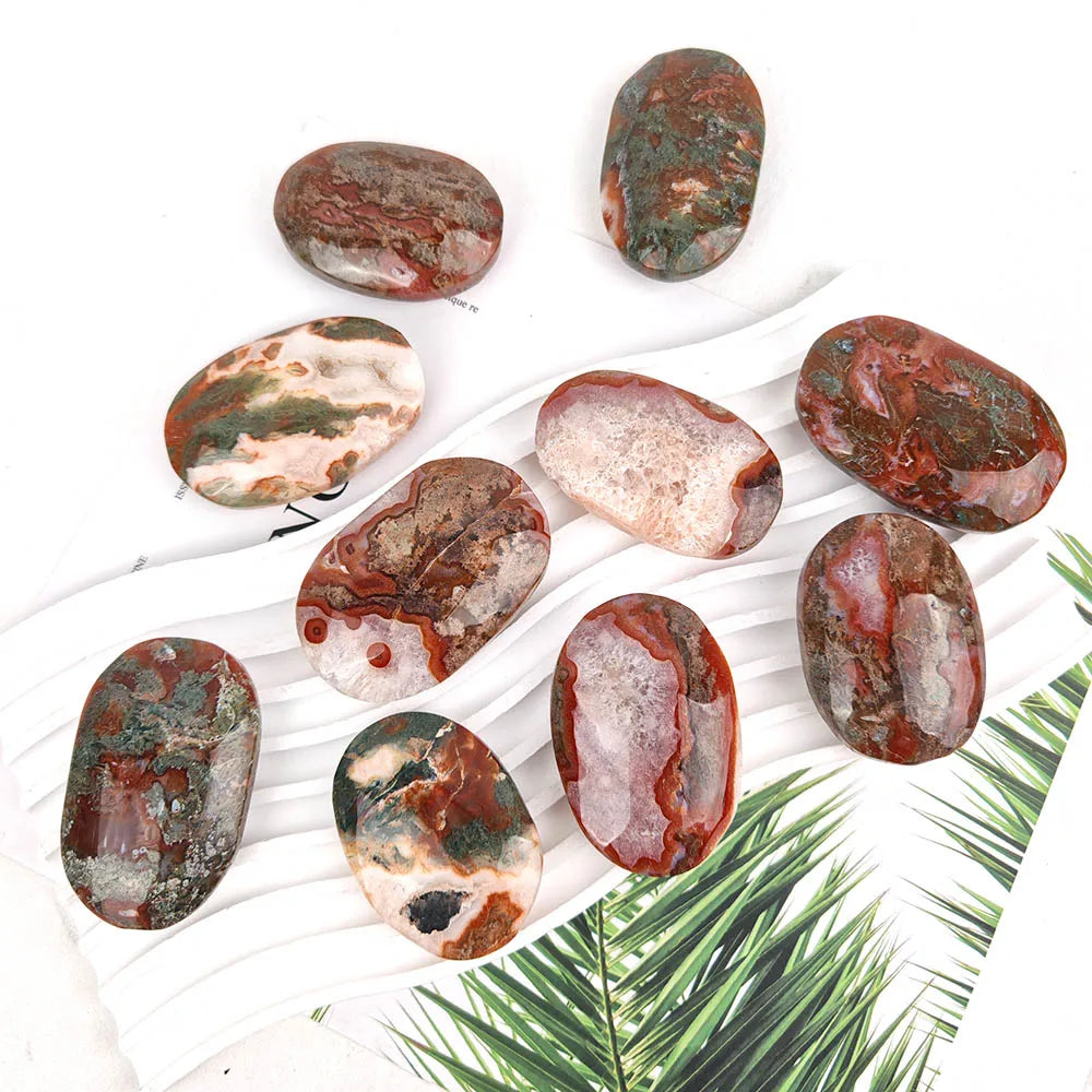 Red Moss Agate Handheld Feng Shui Decoration