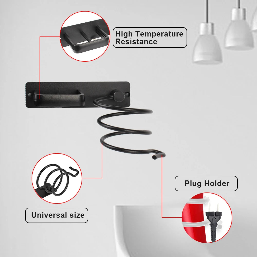 Wall mounted hair dryer &amp; straightener holder