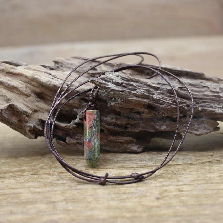 Hexagonal Natural Quartz Stone Necklace