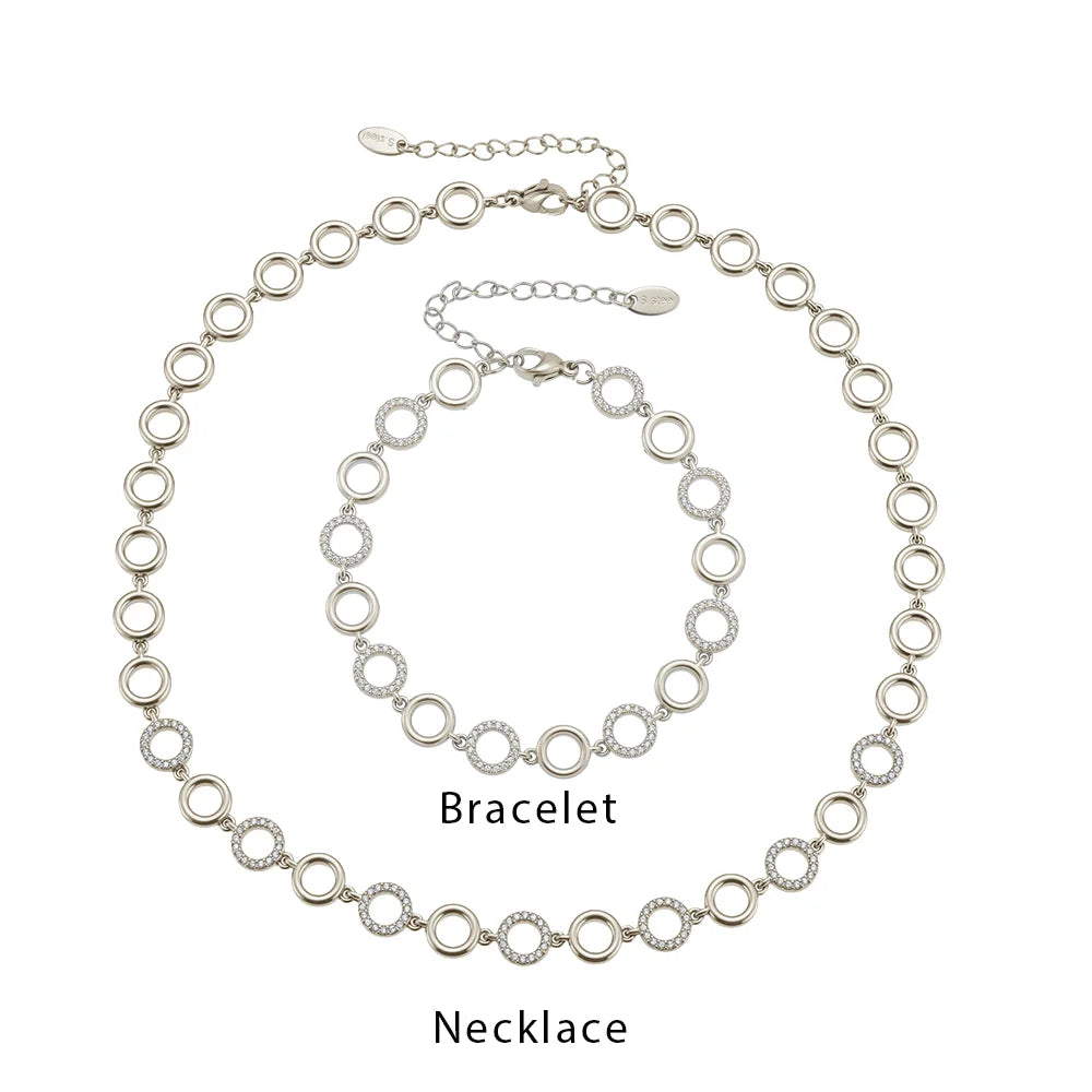 Waterproof Gold Plated Necklace &amp; Bracelet Jewelry Set