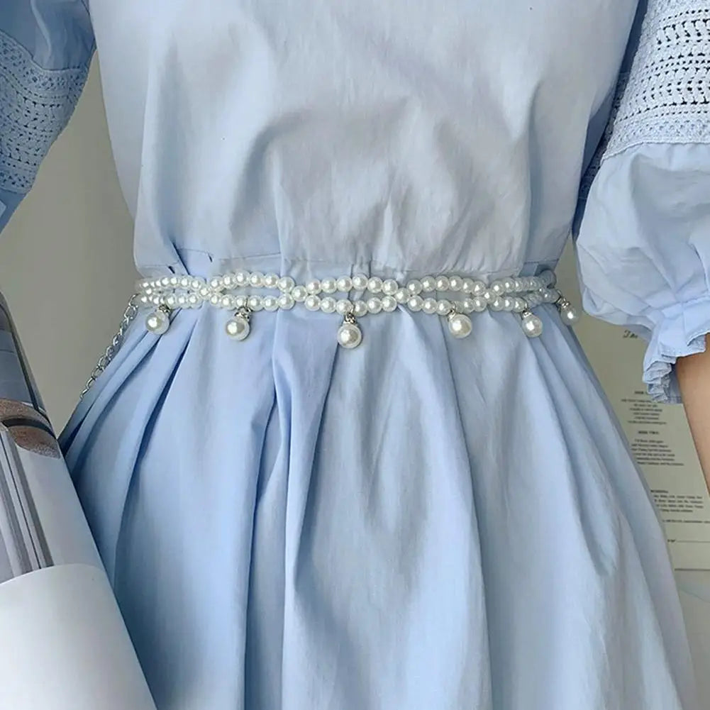 Thắt Lưng Ngọc Trai Nhiều Lớp Phong Cách Hàn Quốc