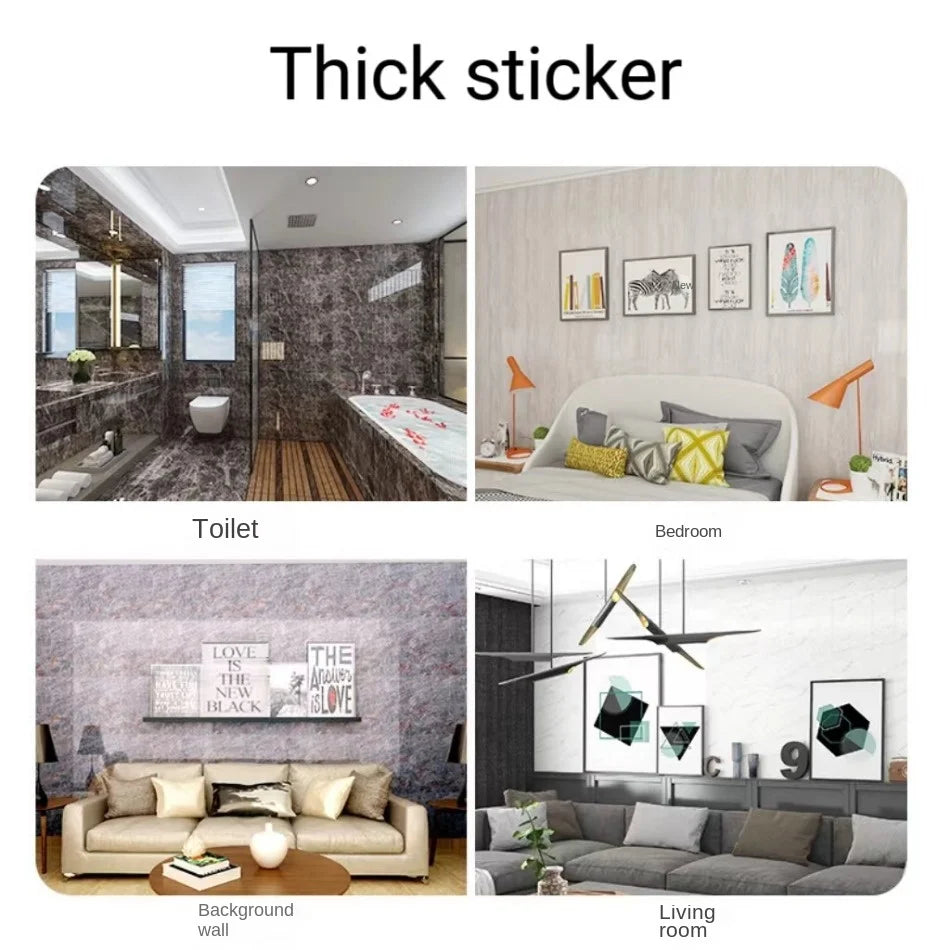 bathroom living room bedroom waterproof marbre self adhesive Imitation tegel wall stickers kitchen cabinets oil proof sticker