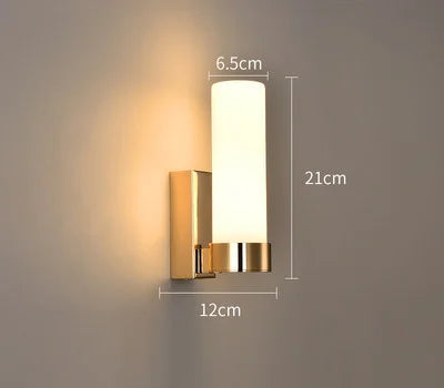 Modern Gold Tube LED Wall Lamp for Living Room Decoration