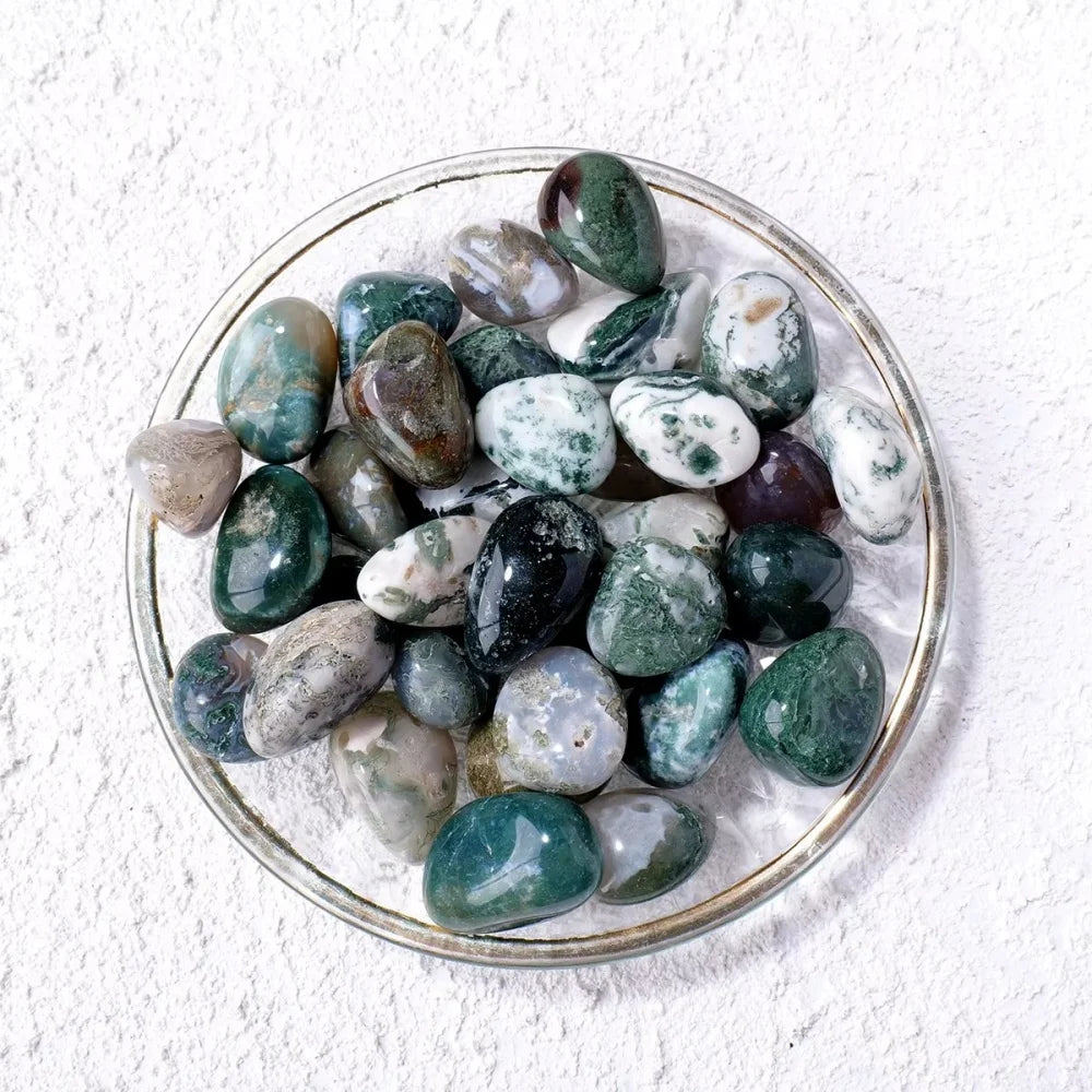 Natural Moss Quartz Stone 200g for Aquarium Decoration