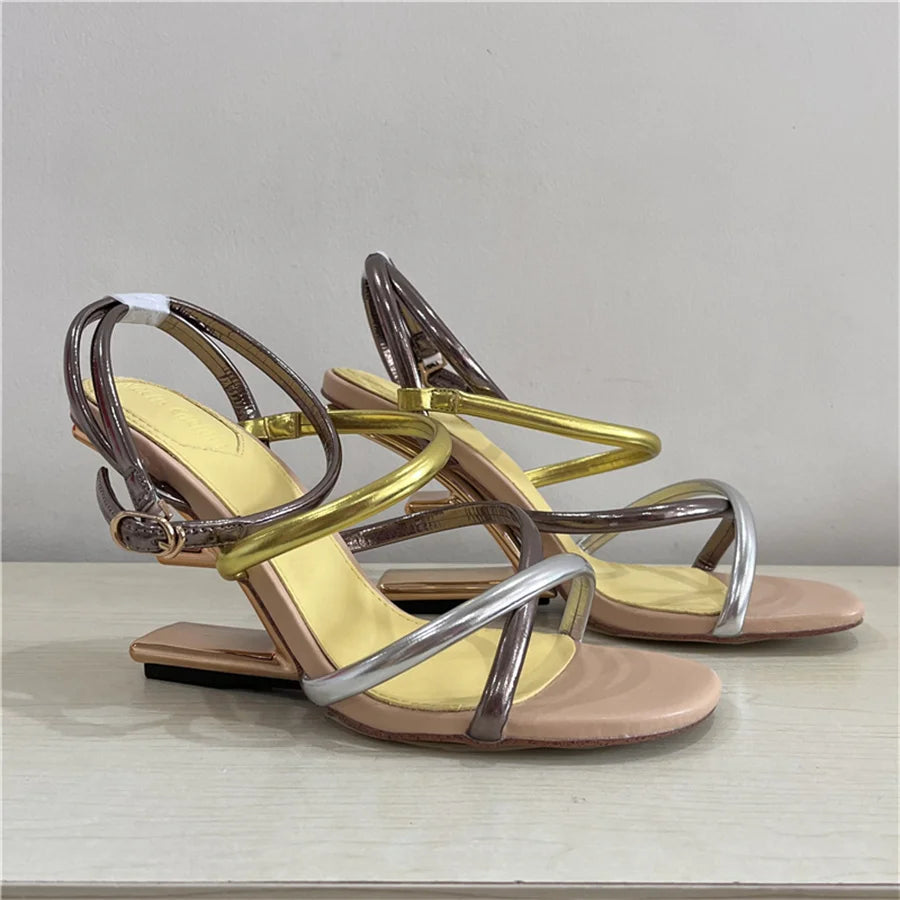 Gladiator Style Summer High Heel Sandals Size 42