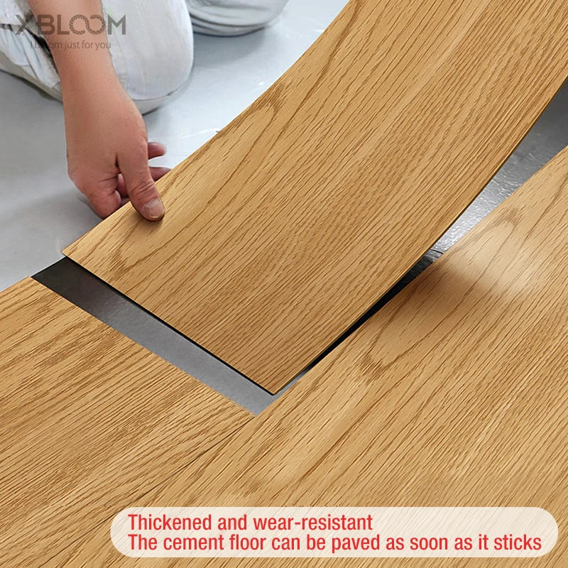 Wood Grain Floor Stickers Modern XPE Foam Wall Sticker Waterproof Self-adhesive for Living room Toilet Kitchen Home Floor Decor