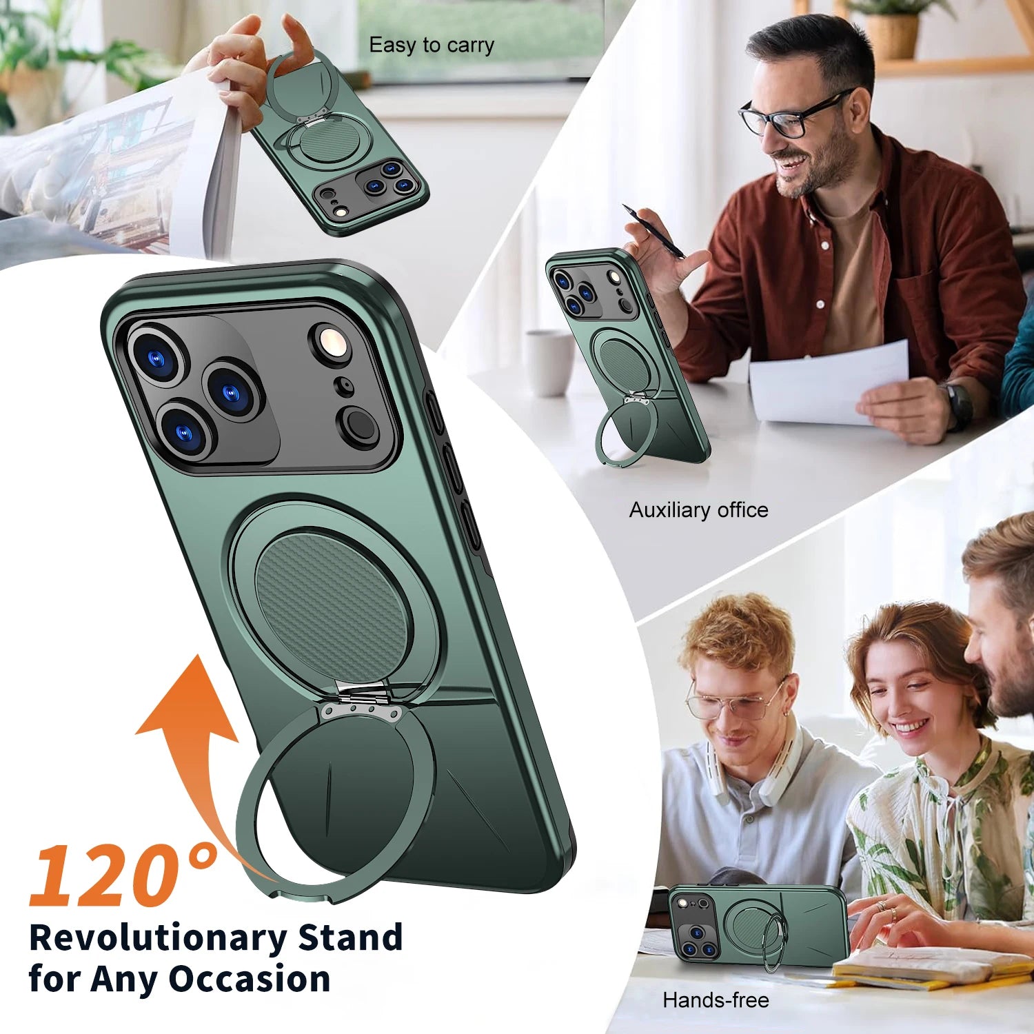 360° Magnetic Bracket Phone Case For iPhone 17 Air 11 12 13 14 15 16 17 Pro Max For Magsafe Shockproof Stand Holder Cover Funda - Daisan Mart
