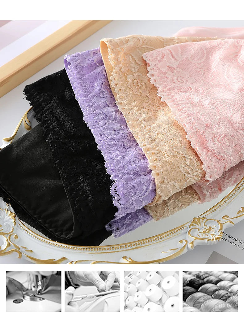 Women's High Waist Loose Fit Breathable Milk Lace Underwear