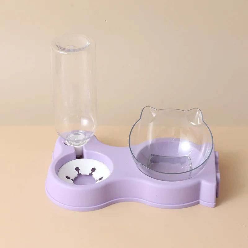 Pet dog and cat food bowl automatic feeder all-in-one dog and cat food bowl and drinking fountain drinking bowl - Daisan Mart