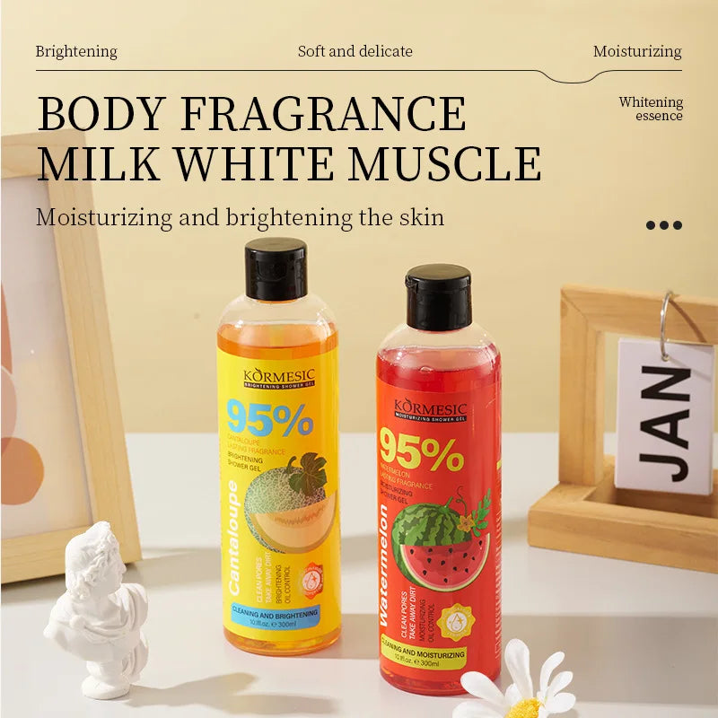 300ml Organic Fruit Infusion Shower Gel Body Lotion Skin Beautifying Wash Bath Brightening Delicate Smooth Care Cream