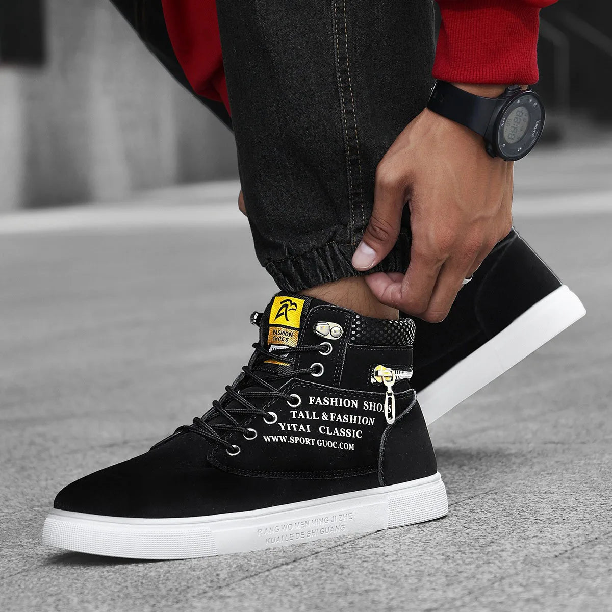 Men's Breathable High-Top Surfing Sneakers