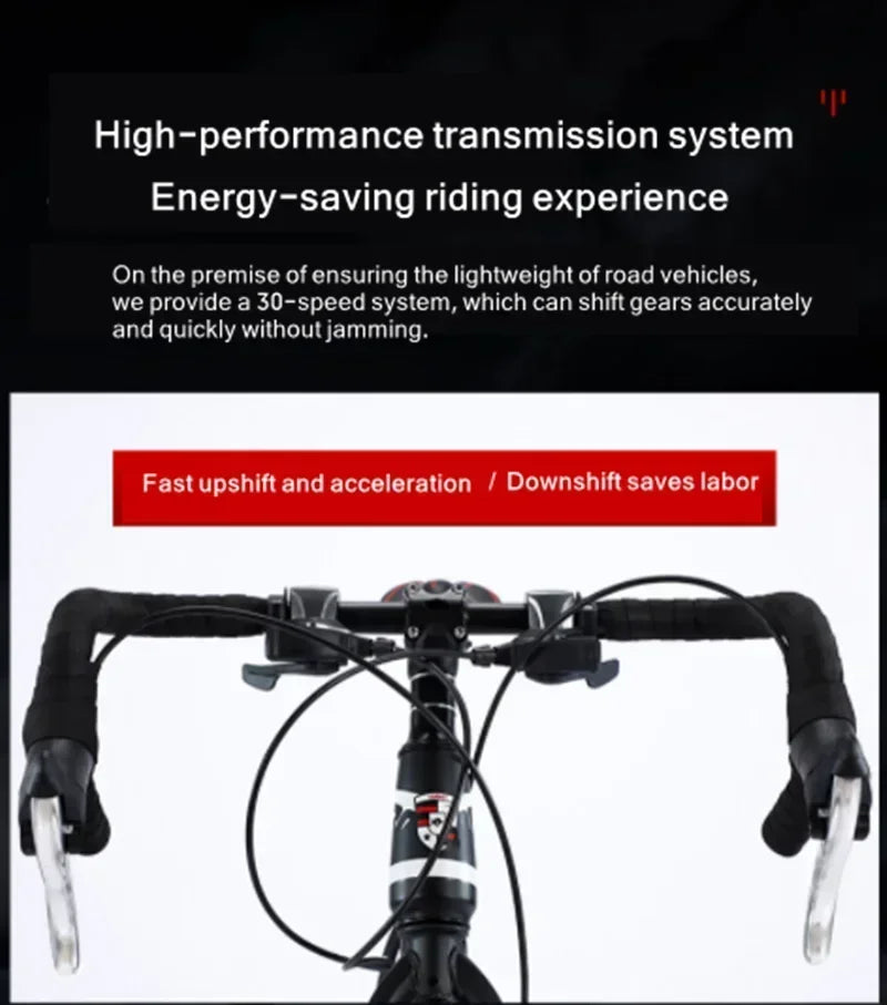 27/30 speed Bending Road Bike 700C Variable Speed ​​Adult Male Female Student Dual Disc Brake Bike Racing mountainbike