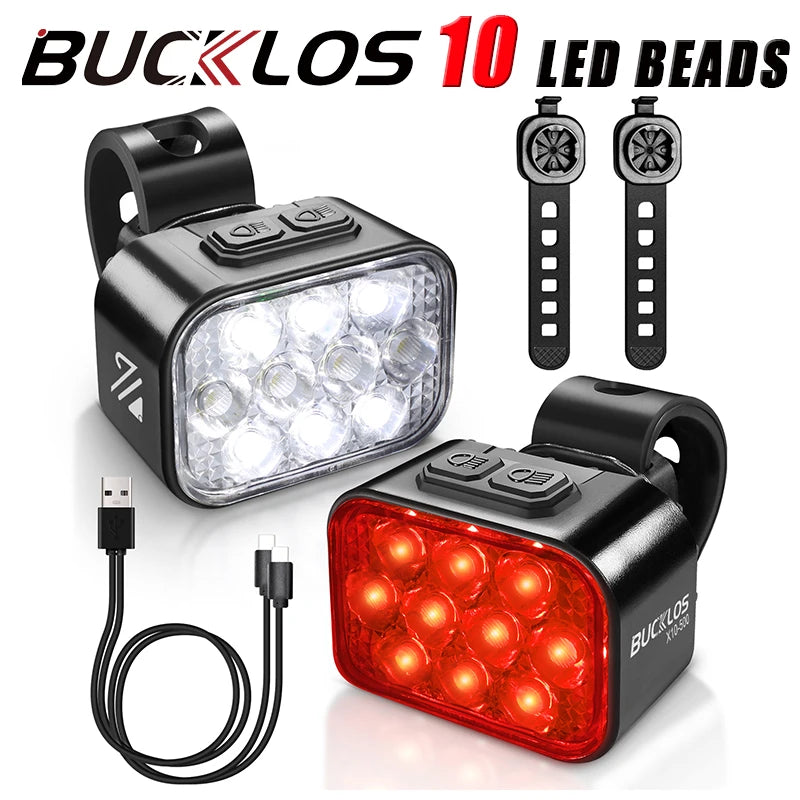 BUCKLOS LED Waterproof USB Bicycle Light 1100mAh