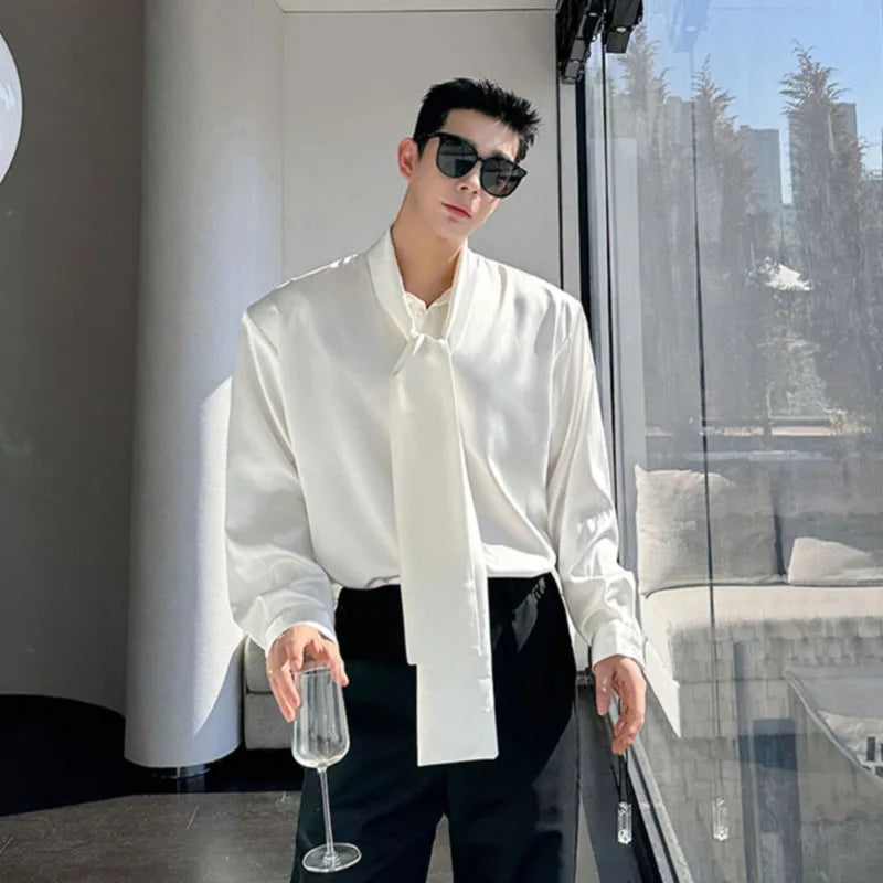 Korean Men's Street Long Sleeve Shirt 2024