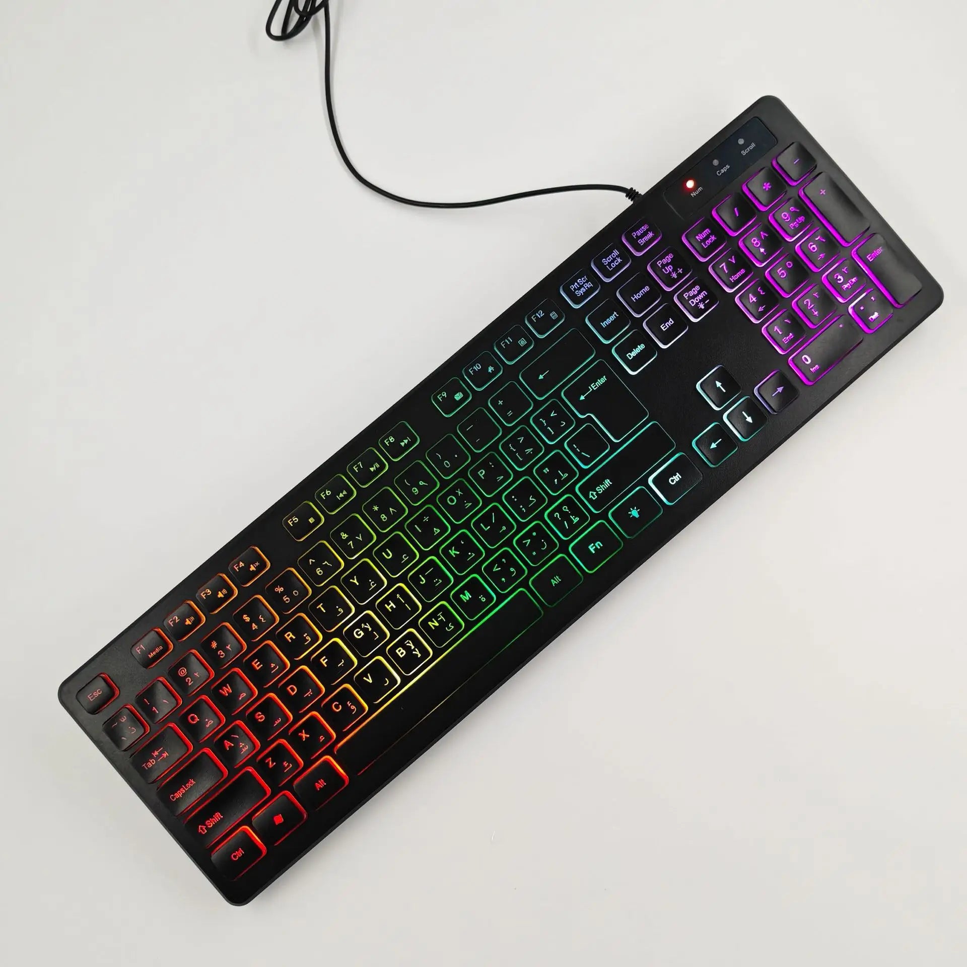 Wired RGB Gaming Mechanical Keyboard, LED Lights, Super Quiet