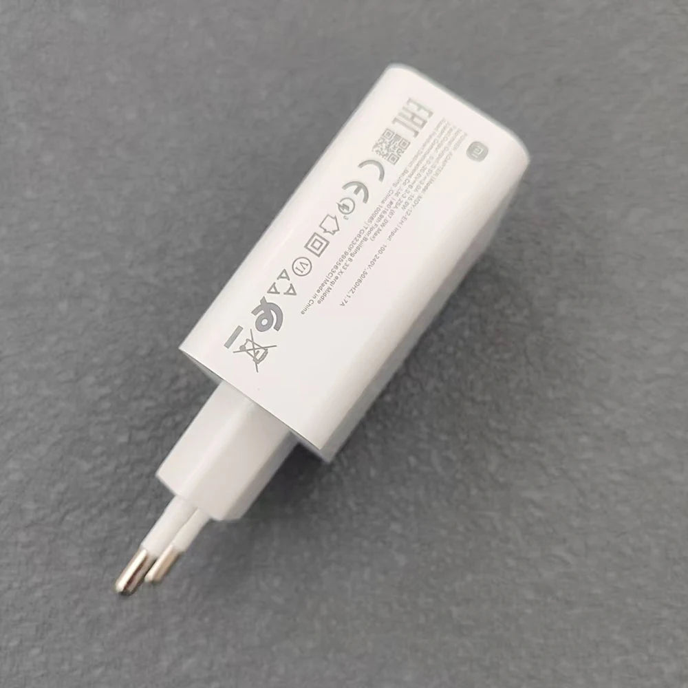 Xiaomi 67W EU Charger Turbo Fast Wall Charging Adapter for Mi 14 13 12 11 Pro PocoX7 Redmi Note 15 14 13 K60 Pro 6A Type C Cable