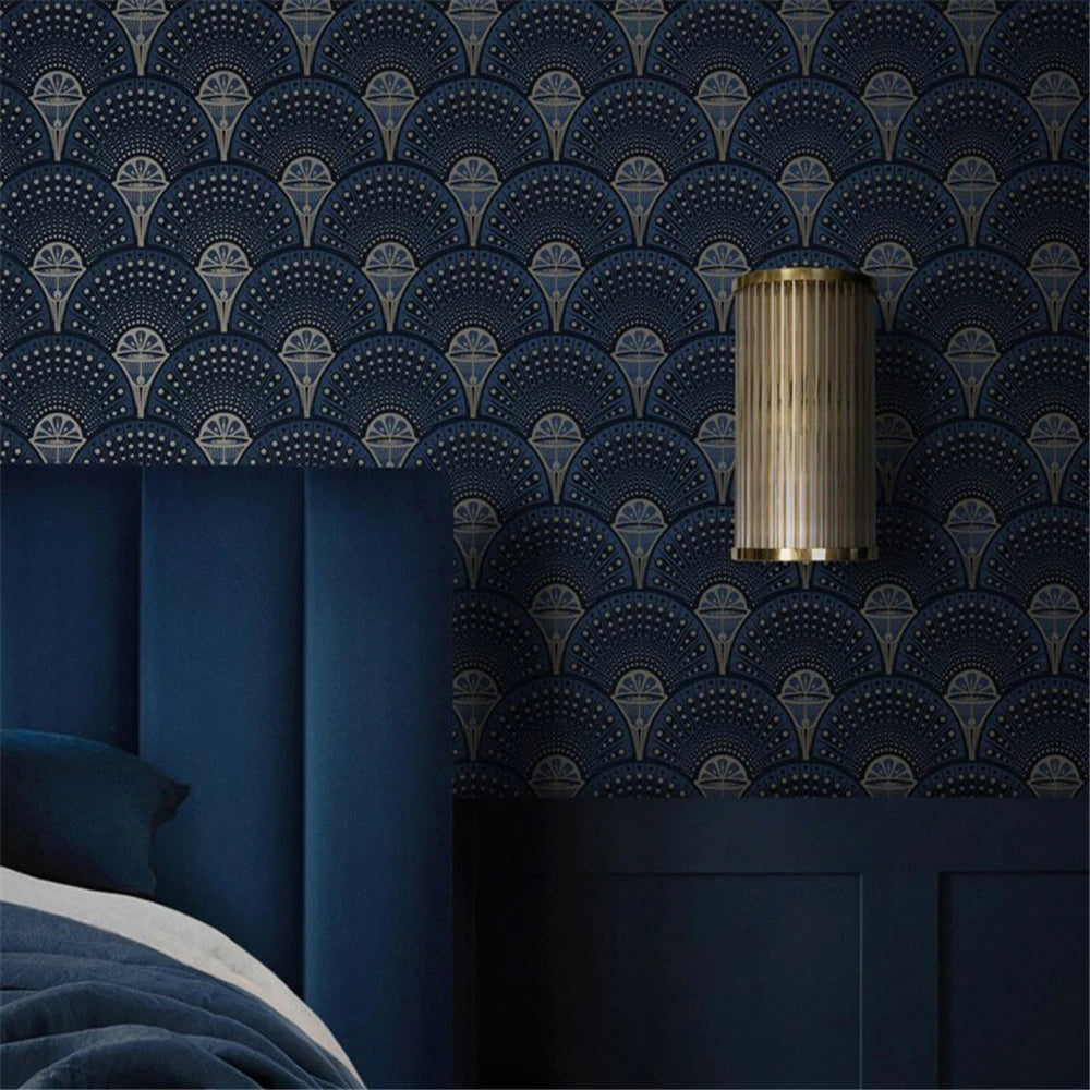 Custom Papel De Parede 3D Retro coral pink fan-shaped shell background wall wallpaper bedroom sofa background hotel wall papers