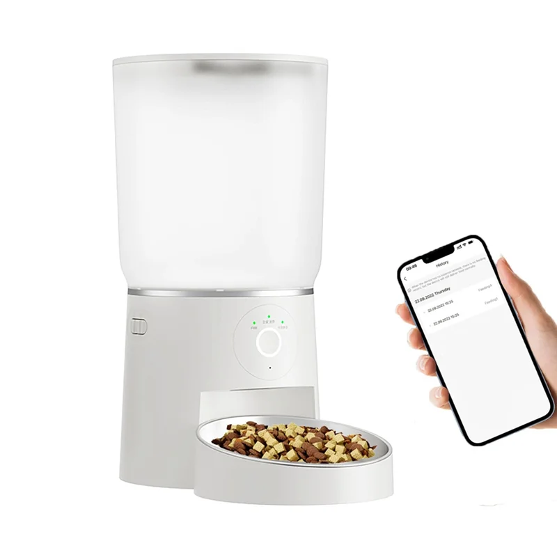 AA81-APP Control Automatic Pet Feeder,4.2L 2.4G Wifi Enabled Pet Feeder,Dual Bowl Automatic Pet Food Dispenser For Cats&amp;Dog