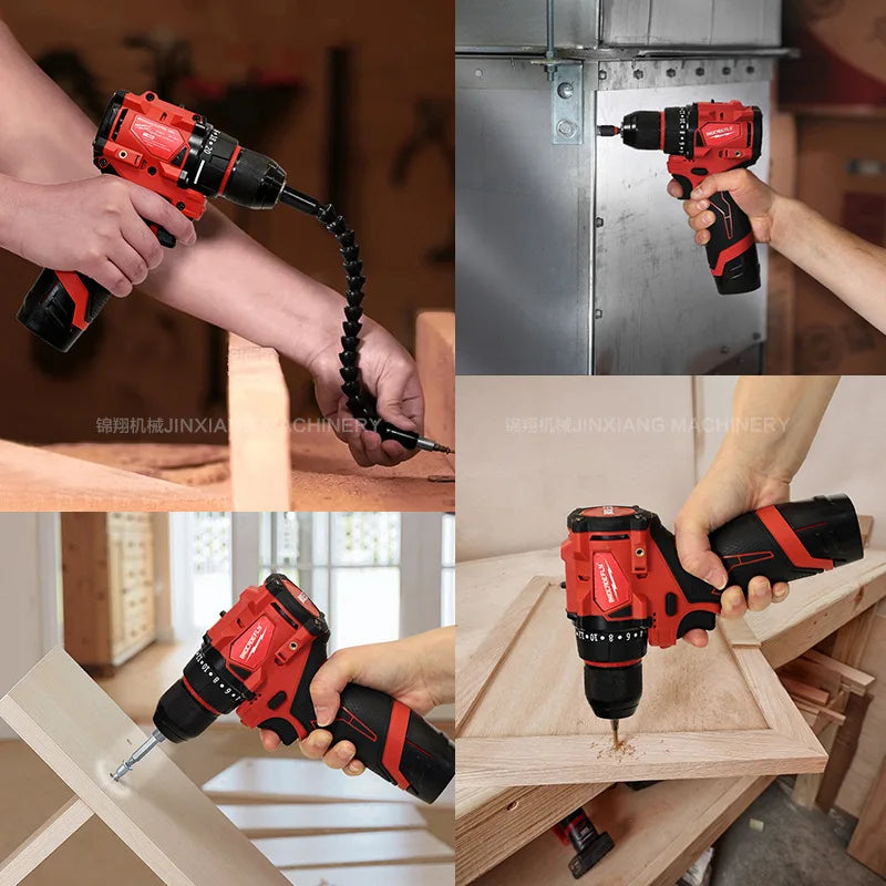 for Milwaukee 12V Battery less Compact Electric Screwdriver Hand Drill Impact Drill Cordless Multifuctional Screwdriver