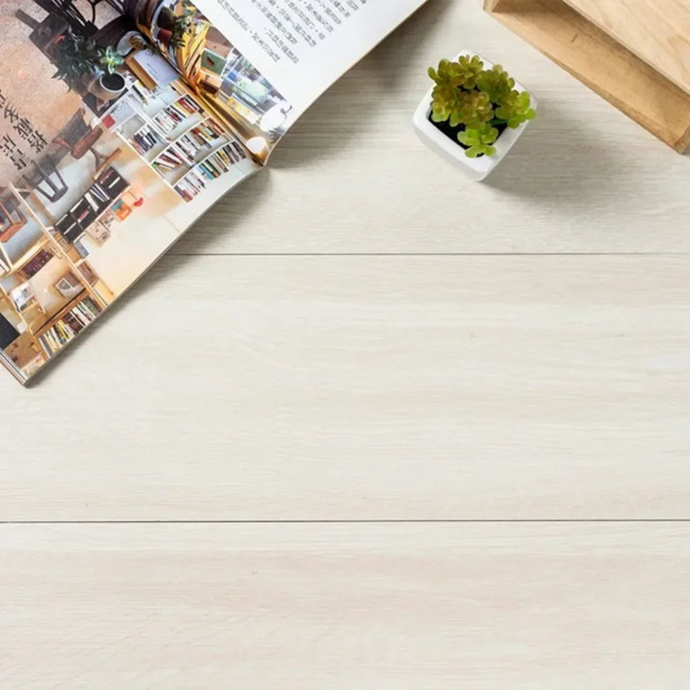 Self Adhesive PVC Wood Grain Floor Waterproof and Wear-resistant Balcony, Bathroom, Household Kitchen Floor Tiles 91X15CM
