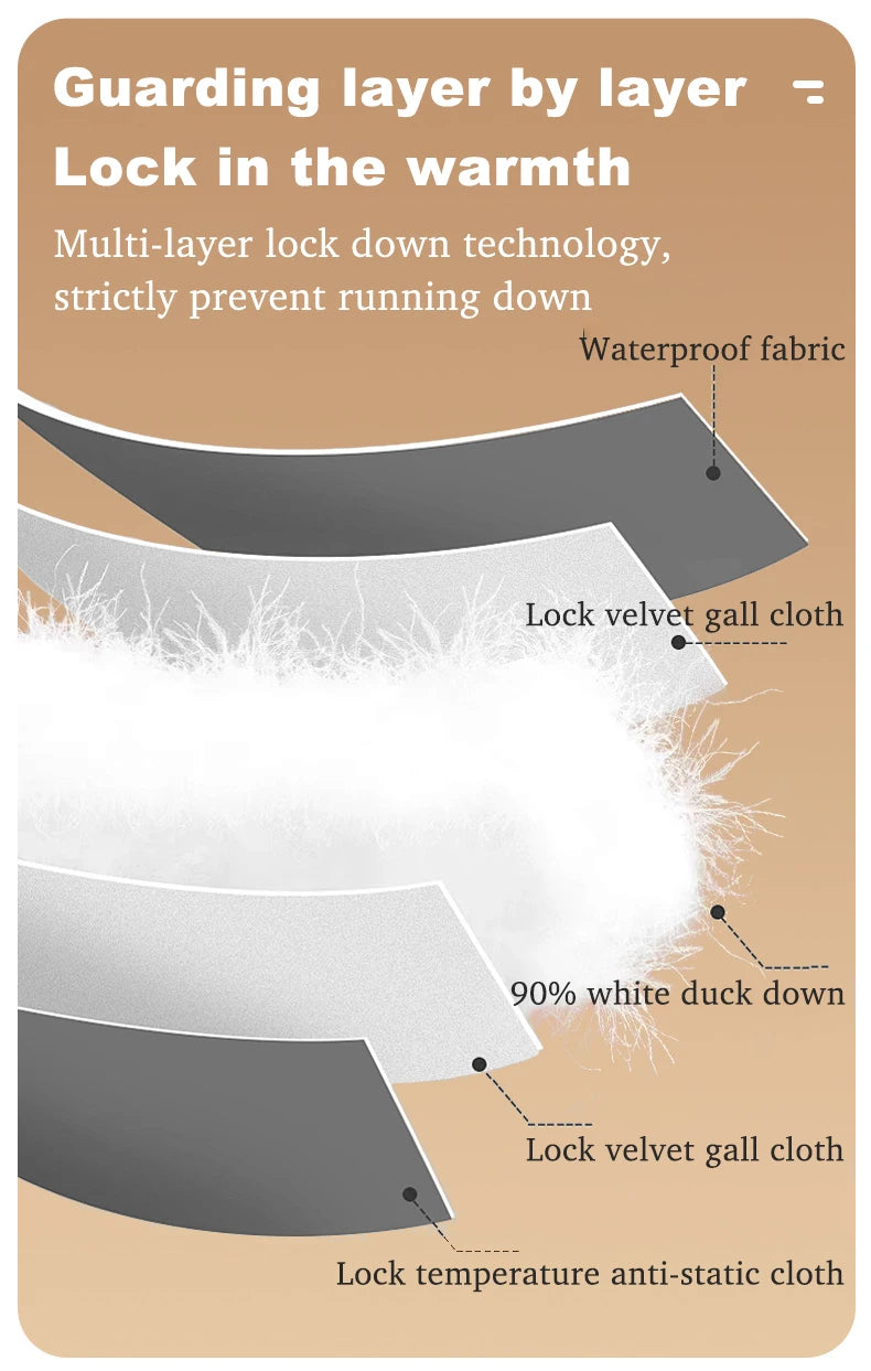 Men's waterproof down jacket keeps warm outdoors