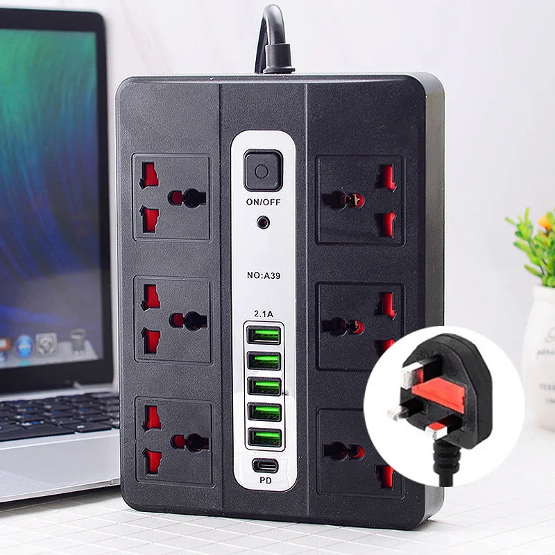 Smart USB Fast Charging Multi-function Socket Long Cord
