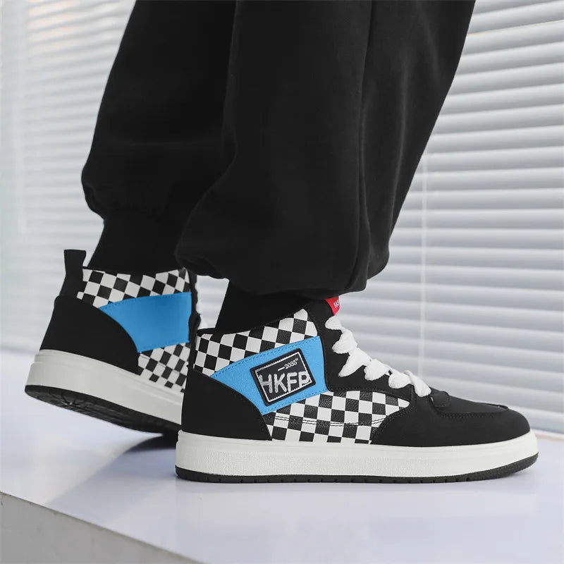 Men's Leopard Print Skater High Top Shoes