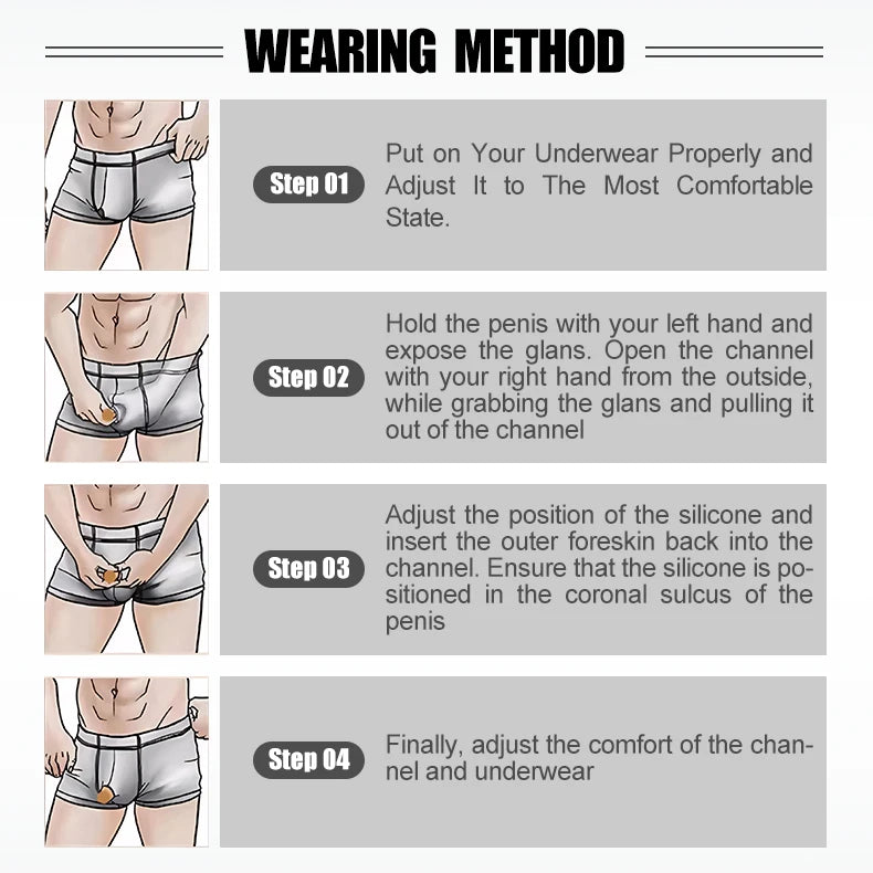 Men's Breathable Pouch Underwear Supports Phimosis Treatment