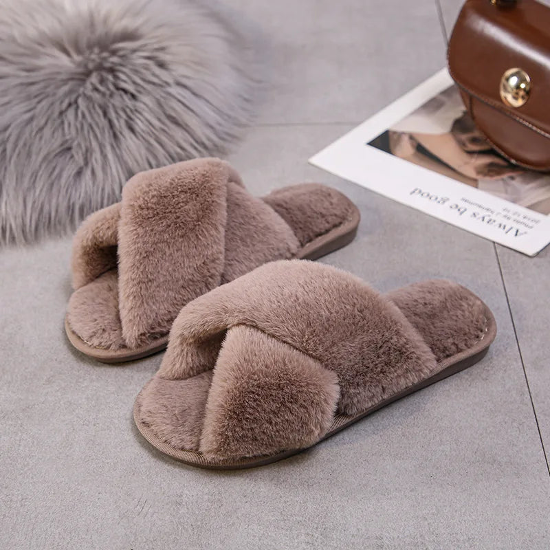 Warm Furry Slippers - Women &amp; Men, Indoor Wear 20024