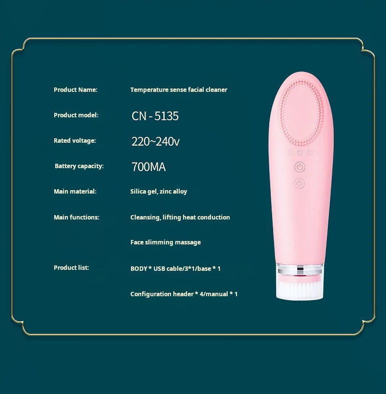 Multi-function Deep Cleansing Warm Vibrating Facial Cleanser