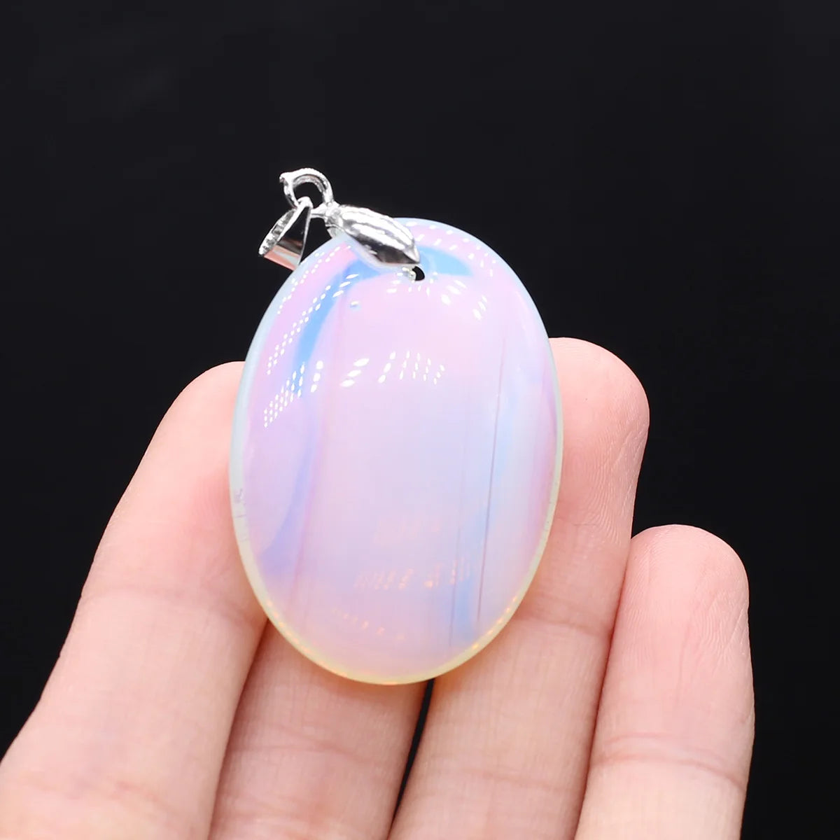 Unique Oval Natural Agate Pendant