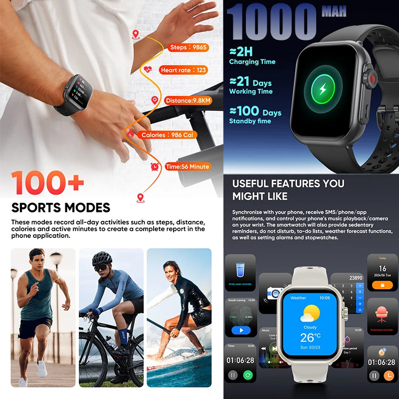 2025 AMOLED 1.85 IP68 Fashion Smart Watch