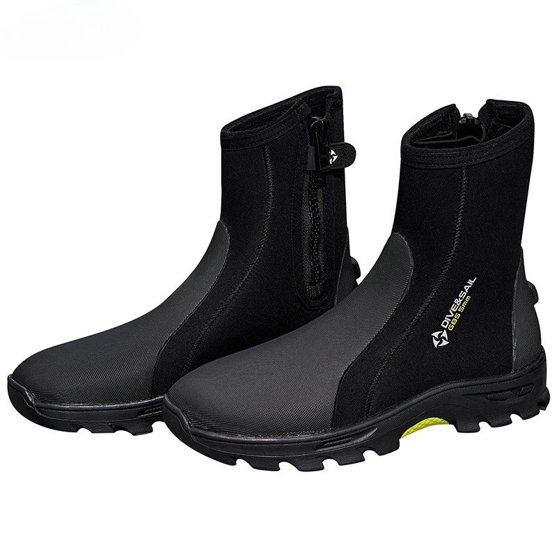 Adult 5MM High Top Hard Sole Diving Boots for Snorkeling Beach Outdoor