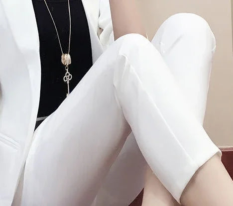 Office Outfit Professional White Wear To Work Trouser Suit Two Piece Set Pants for Women Womens 2 Pant Sets Black Blazer and Xxl - Daisan Mart