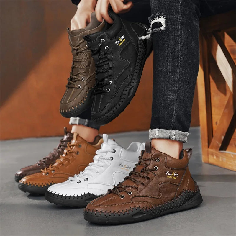 High Quality Men's Handmade Leather Shoes - Size 38-48, Anti-Slip