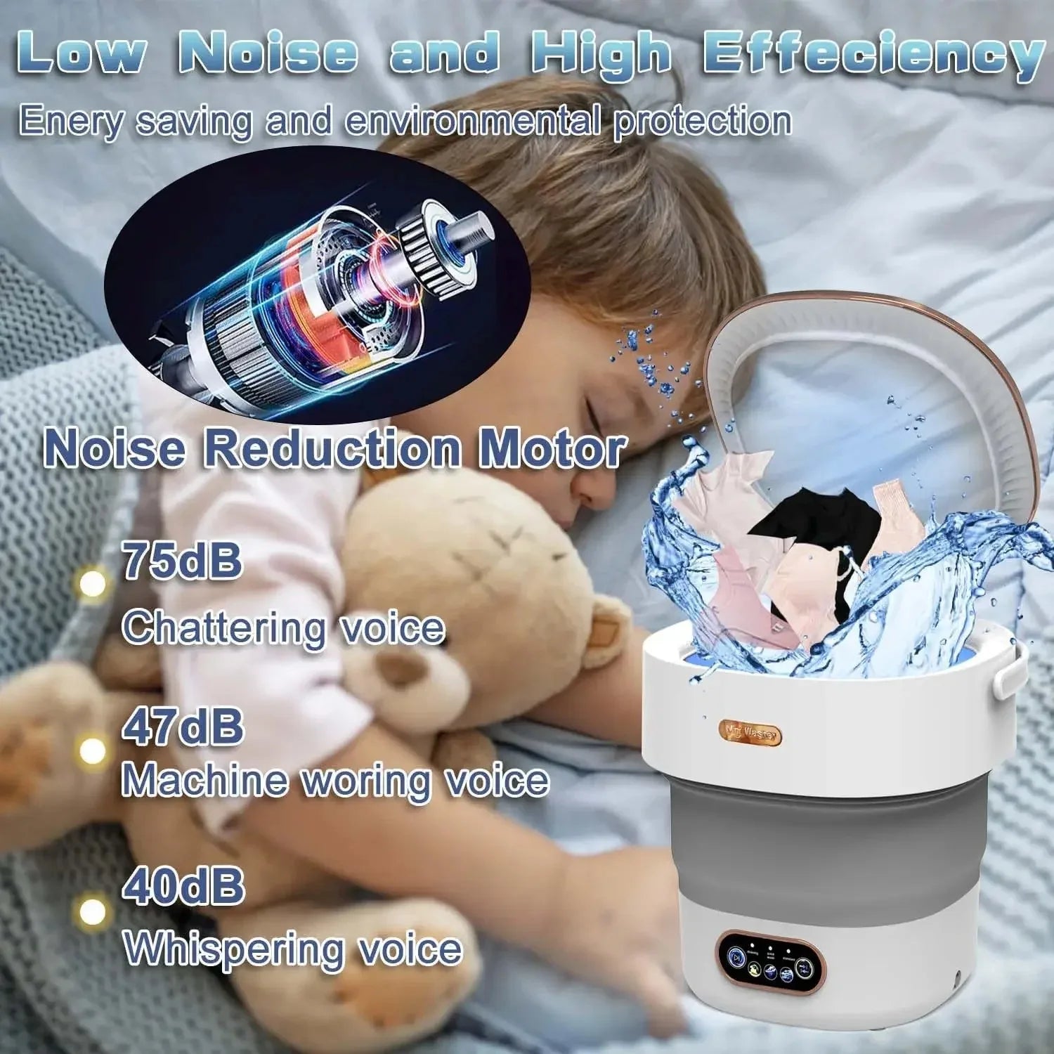 15L Mini Folding Washing Machine for Convenient Travel