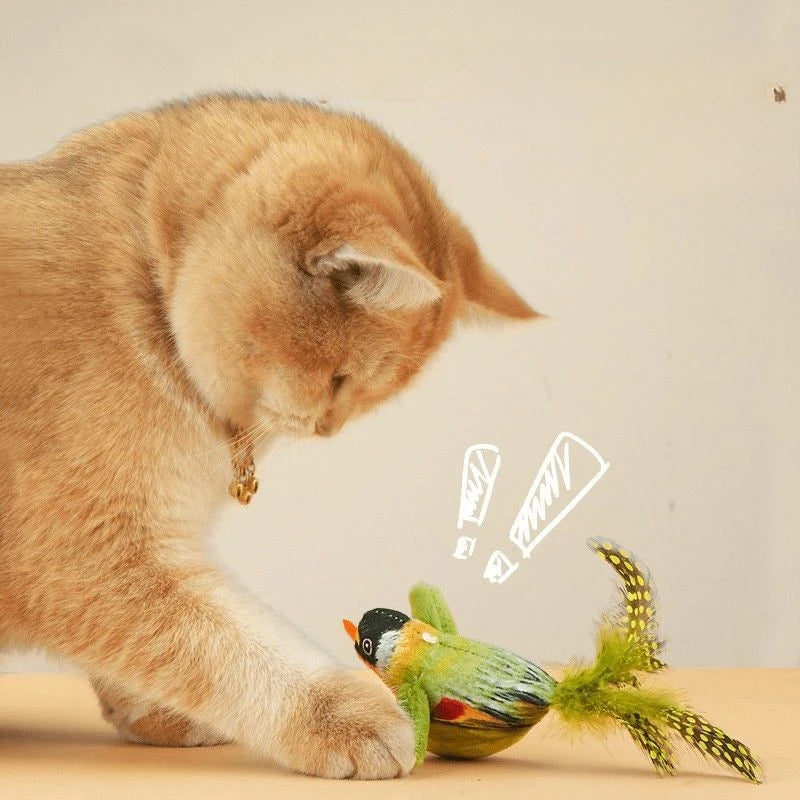 Interactive Bird Hanging Wall Toy That Makes Cats Sing and Play
