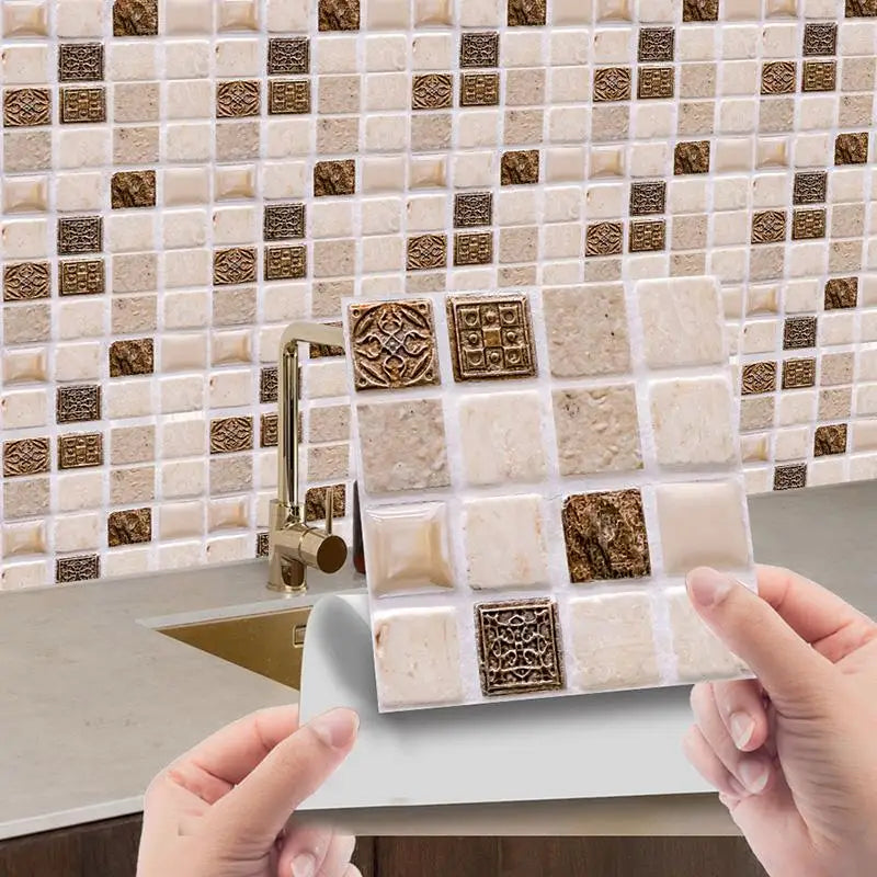 Crystal Tile Sticker 3D Wall Sticker Self-adhesive Supplies DIY Waterproof Items Classic Home Decor Small Practical Paster