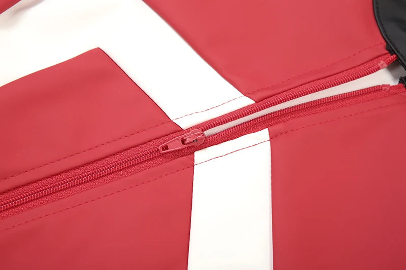 Women's Bodysuit Personality Leather Color-block Zipper Bodycon