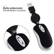 Computer Mouse Wired Small Hand Retractable USB Cable Gaming Mice Purple