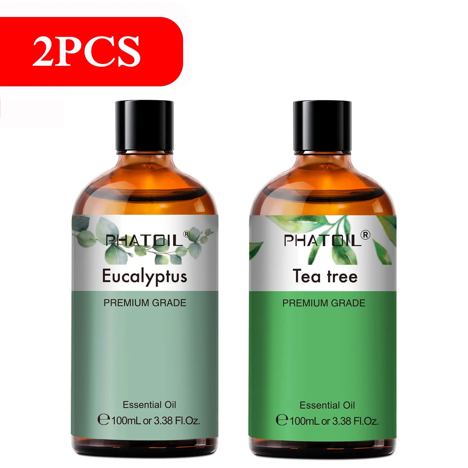 PHATOIL 100ML Eucalyptus Rose Essential Oils Lavender Indian Sandalwood Bergamot Cinnamon Lemongrass Essential Oils For Skin - Daisan Mart